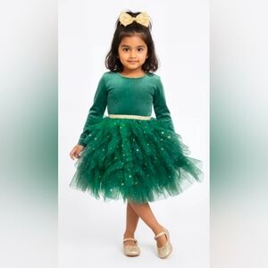 Girls Green And Gold Tutu Dress Size 18 Months, Wedding